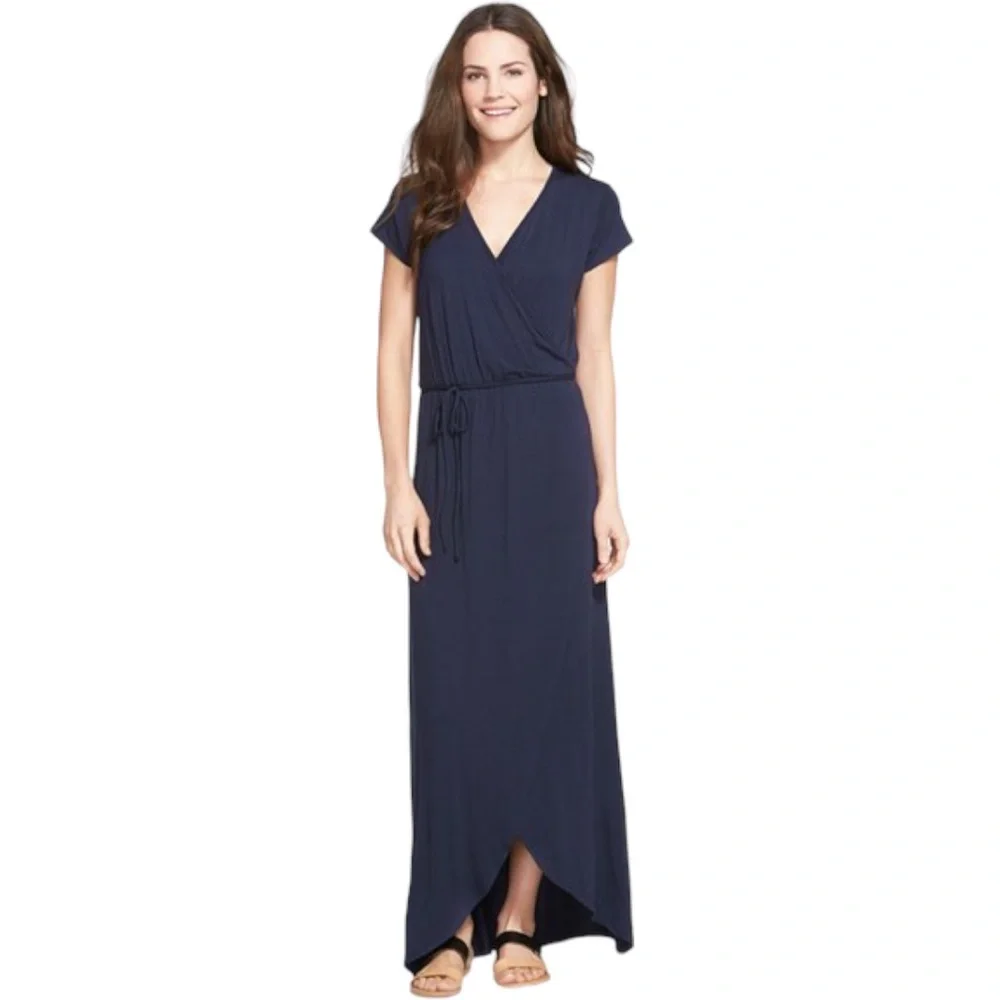 Loveapella Maxi Dress Knit Tulip Hem Navy Blue Boho XL - Picture 8 of 8
